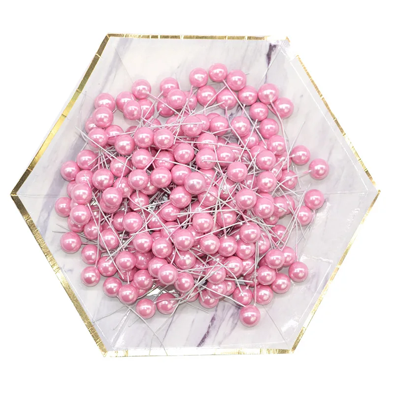

50pcs/lot Plastic Mini Pearl Stamens Artificial Flower Fruit Stamen Cherry For Christmas Wedding DIY Gift Boxes Garland Decor