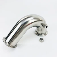 1 538mmod50 5mm 135 degree pipe bend with thermowell nipple and plug tri clamp connection elbow pipe fittingss304