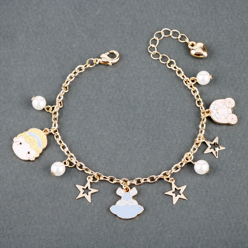 Ювелирные изделия HANCHANG японский Шарм браслет вишня Кошка Кролик Браслет Аниме