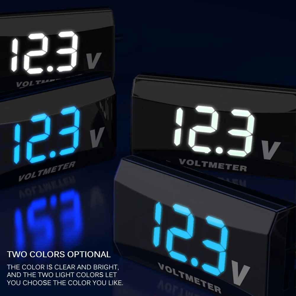 Цифровой светодиодный вольтметр TIOODRE 10 V-150 V 3 с цифровым дисплеем, вольтметр для автомобиля, мотоцикла, измеритель напряжения, панель с водонепроницаемым кронштейном