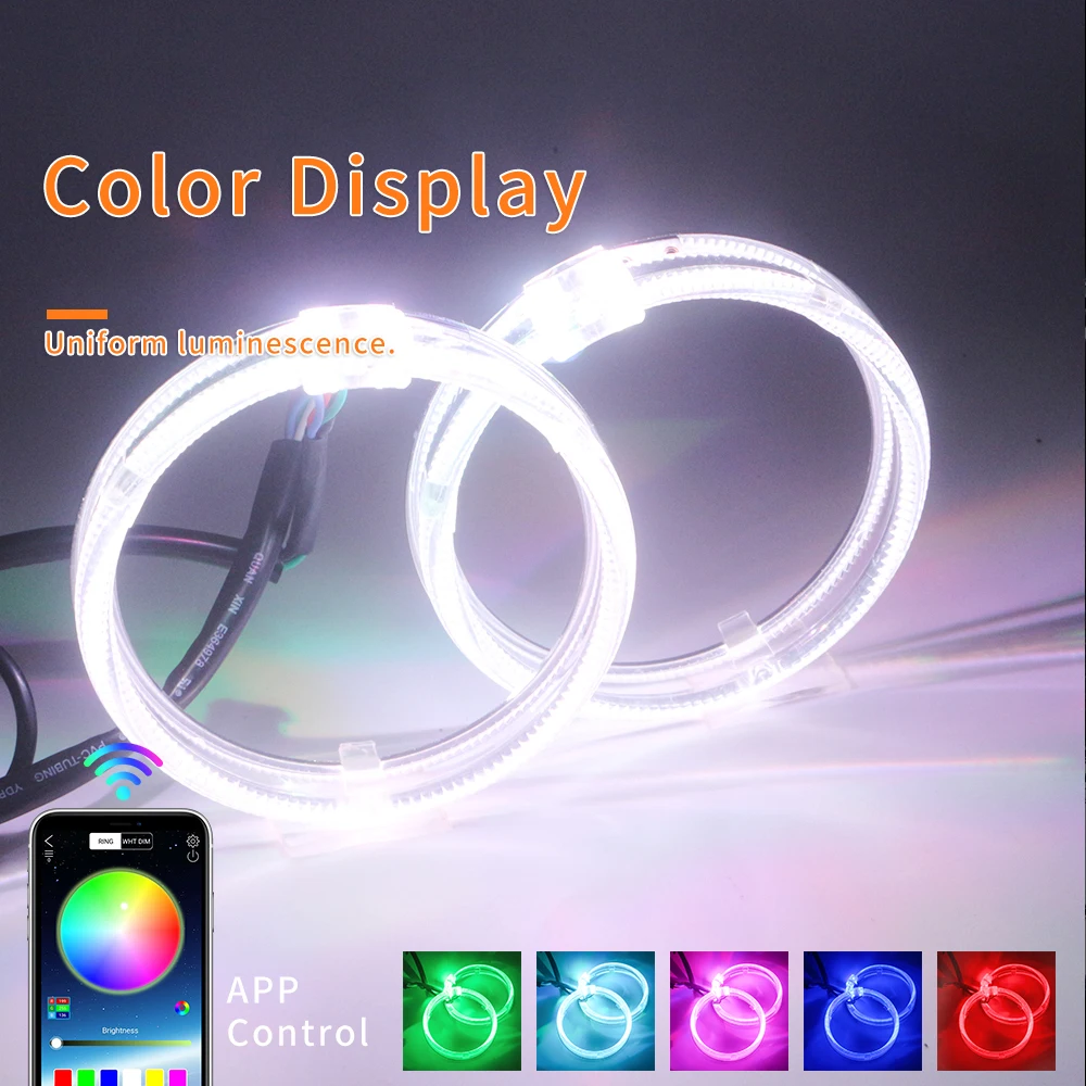 2 шт./компл. 12V 80 мм 95 Одноместный Цвет/APP RGB руководство Ангел глаз светодиодные Halo