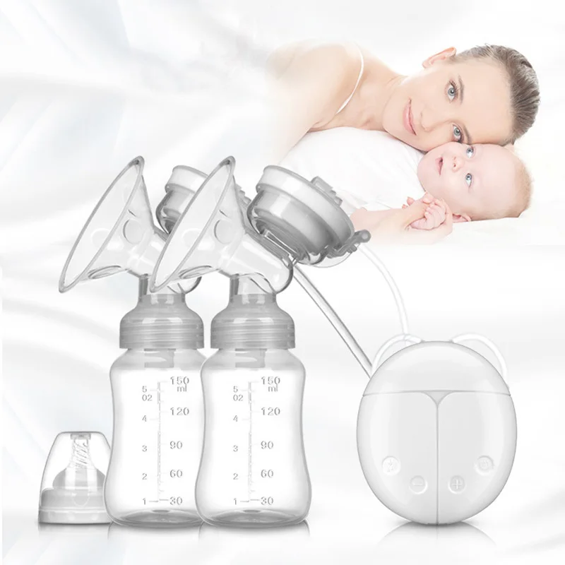 Двойные электрические Детские молокоотсосы USB мощный всасывающий насос для