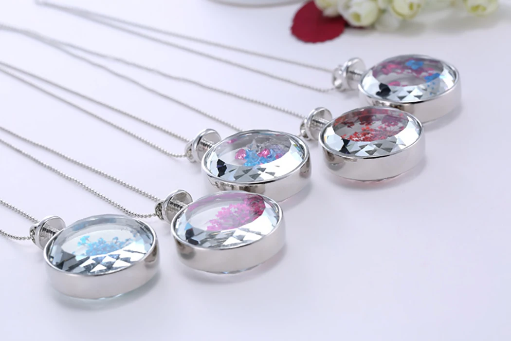 Ожерелье с кулоном женское изящное ожерелье из настоящего сухого цветка