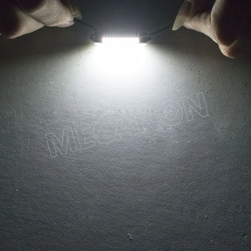 50pcs Festoon 31 36 39 41mm Car LED Doom License Plate Reading Light Bulb Auto Interior Lamp 4014 12SMD White Ice Blue DC12V