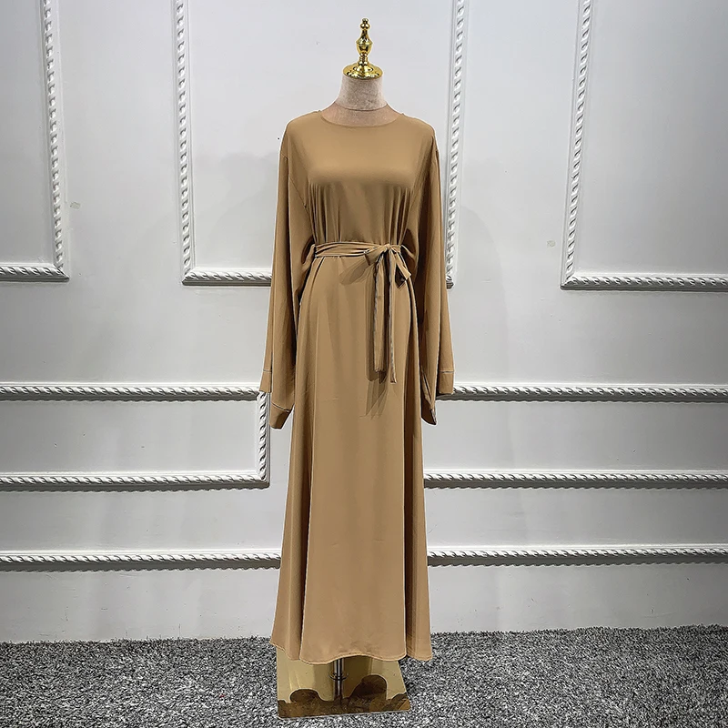 Женское длинное платье Nida Abaya скромное летнее макси с длинным рукавом