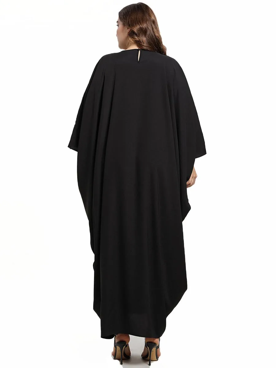 Черное марокканское женское мусульманское Макси платье Abaya Femme Musulman Турция