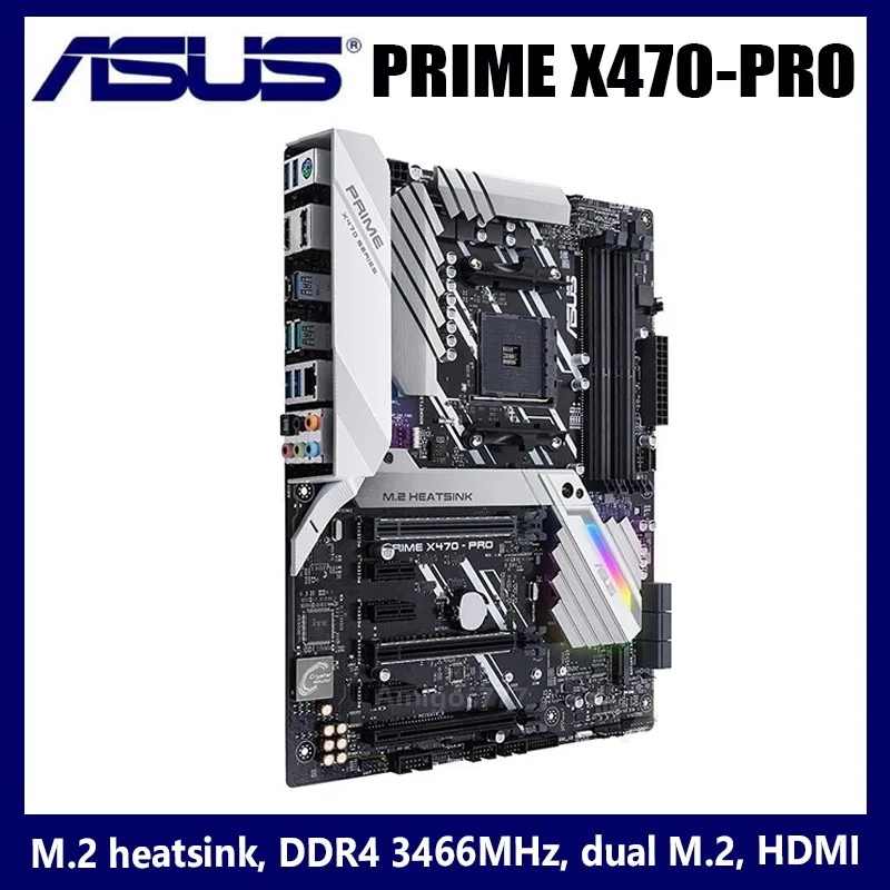 Verkaufen Buchse AM4 Asus PRIME X470-PRO Motherboard DDR4 64GB HDMI-Kompatibel Desktop Placa-Mãe HIFI Display Port M.2 PCI-E 3,0 ATX