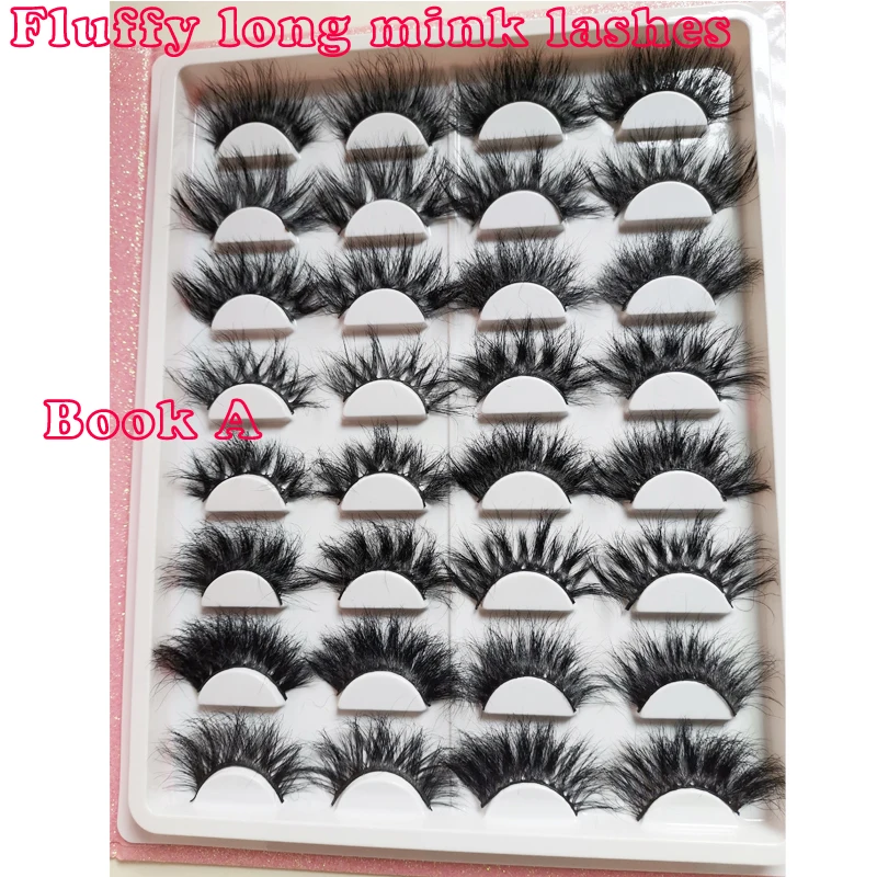 

Eyelashes set 16 pairs lashes mink 25mm 3D mink eyelashes Thick lash book fake Eyelash packaging box female makeup maquiagem