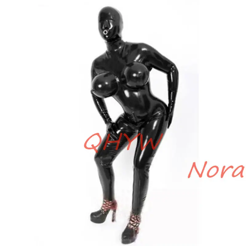 

Сексуальный экзотический сексуальный женский латексный костюм кошки ручной работы на заказ с надувной грудью с перчатками Cekc ФЕТИШ боди на...