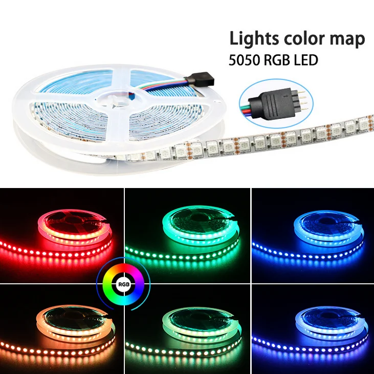 

SMD 5050 RGB LED Strip 120 LEDs/m 5M 600Led Strip Tape Lighting RGB/White/Warm White High Brightness IP30 DC12V Flexible Light