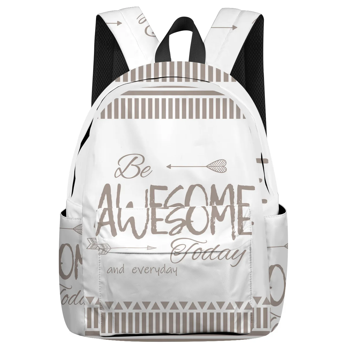 Абстрактный геометрический коричневый полосатый рюкзак для подростков дорожные