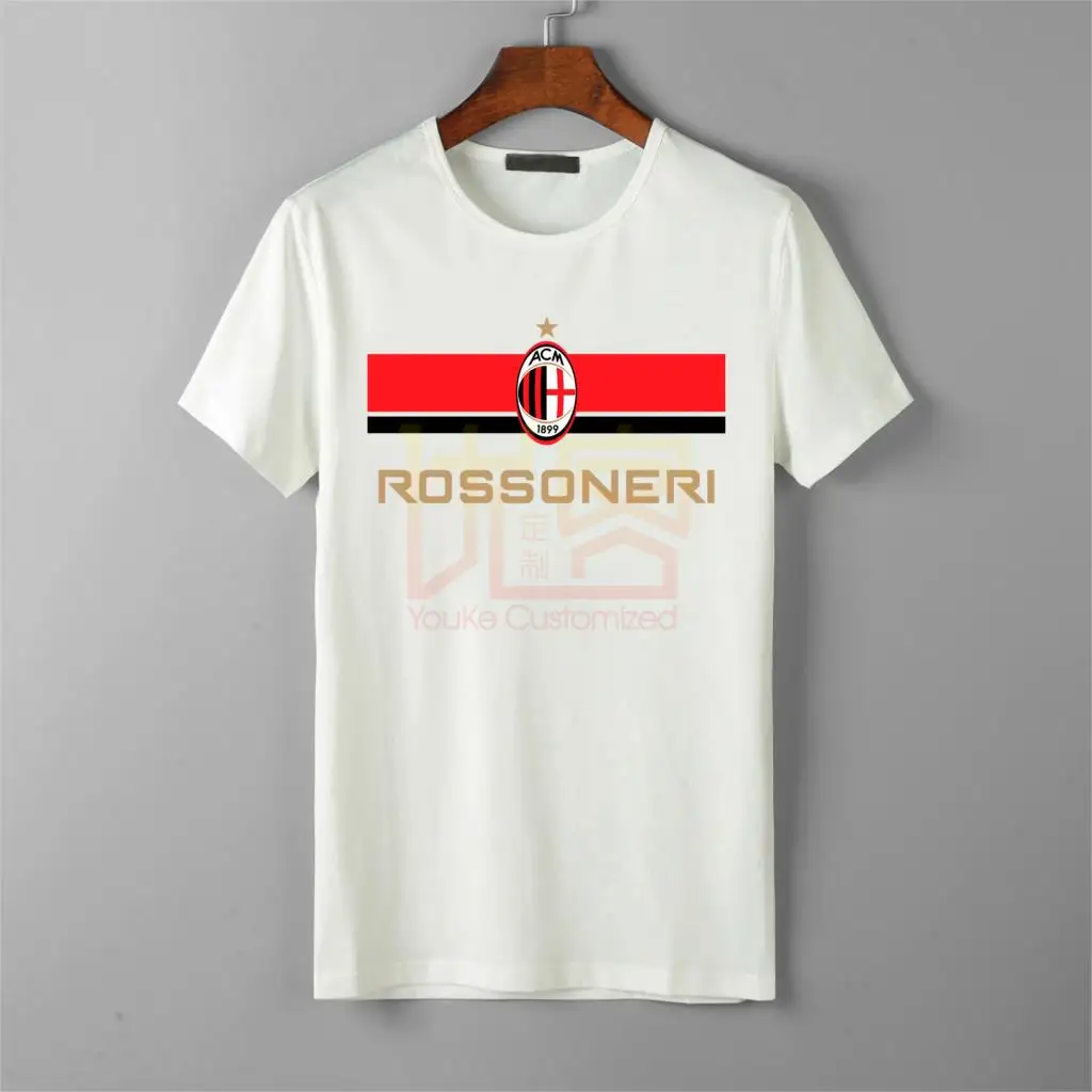 Мужская футболка AC Milan Italian Soccer football stone ostrov различные стили Serie A Italy|Мужские