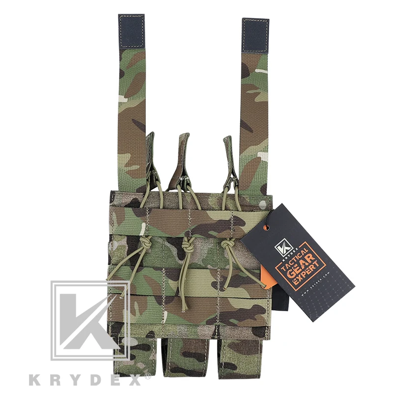 Модульная Тройная сумка для магазина KRYDEX MP5 MP7 KRISS Tactical MOLLE Triple Open Top SMG Mag Carrier