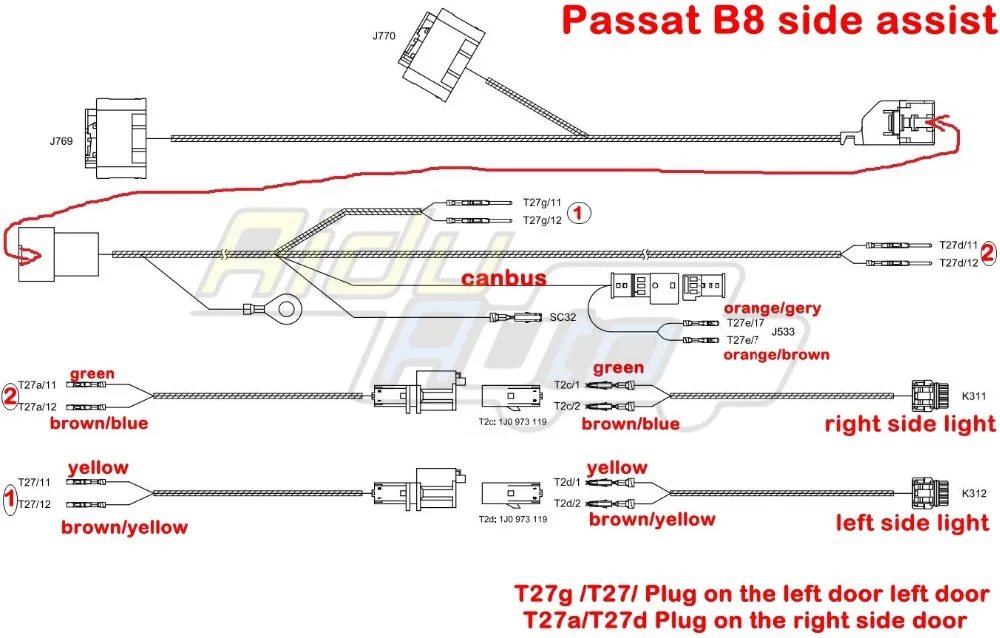 Для PASSAT B8 MQB смена полосы помощи сбоку комплект системы обновления Комплект 3Q0 907 566 F 3Q0 907 590 F