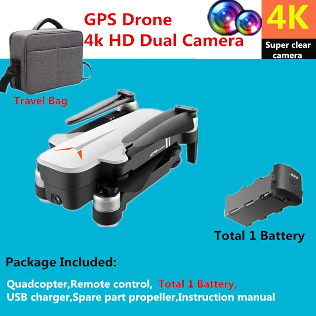 Travel bag 1 battery Радиоуправляемый Дрон 8811 gps 5G Квадрокоптер с широкоугольным 4K камерой Дрон жеста складной оптический поток Дрон Вертолет VS SG906 - Цвет: Travel bag 1 battery