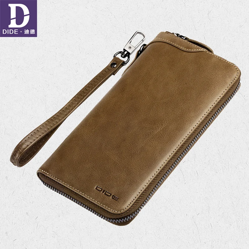 DIDE New Famous Brand Men Long Wallets Genuine Leather Coin Purse Male Card Holder Clutch Wallet Business Vintage Bag | Багаж и сумки