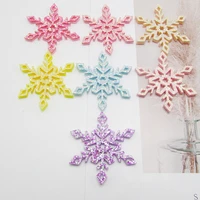 40pcslot 3cm4cm glitter christmas snowflake for handmade fake snowflake christmas accessories and hair accessories
