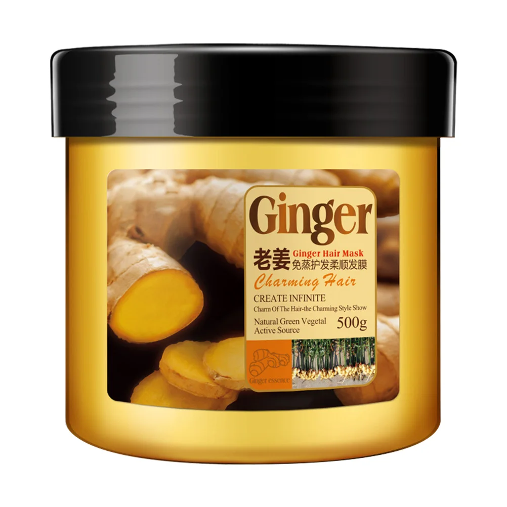 hair mask 500 мл Имбирная маска для волос увлажняющая глубокая ремонтная фреза сухие поврежденные волосы Гладкий Кондиционер для волос мягкая маска для волос от выпадения волос - Цвет: hair mask