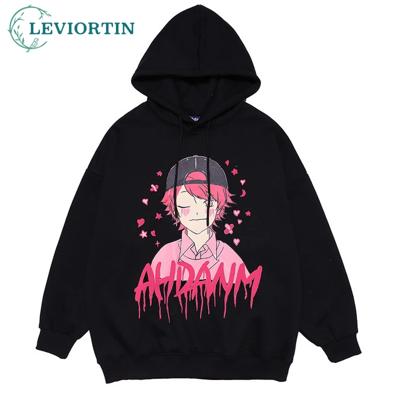 

Мужские толстовки в стиле японского аниме, с капюшоном