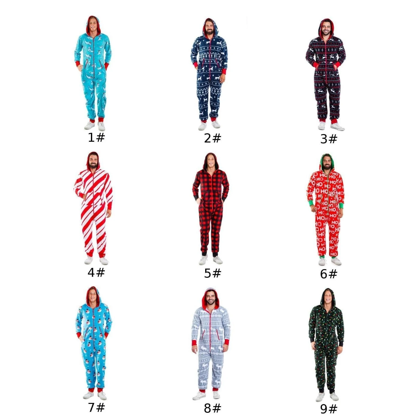 

High-Quality Man Piece Pajamas Plus Size Thermal Ultra-Soft Christmas Pajamas Christmas Homewear Fawn Snowman Stripe Printed Mu