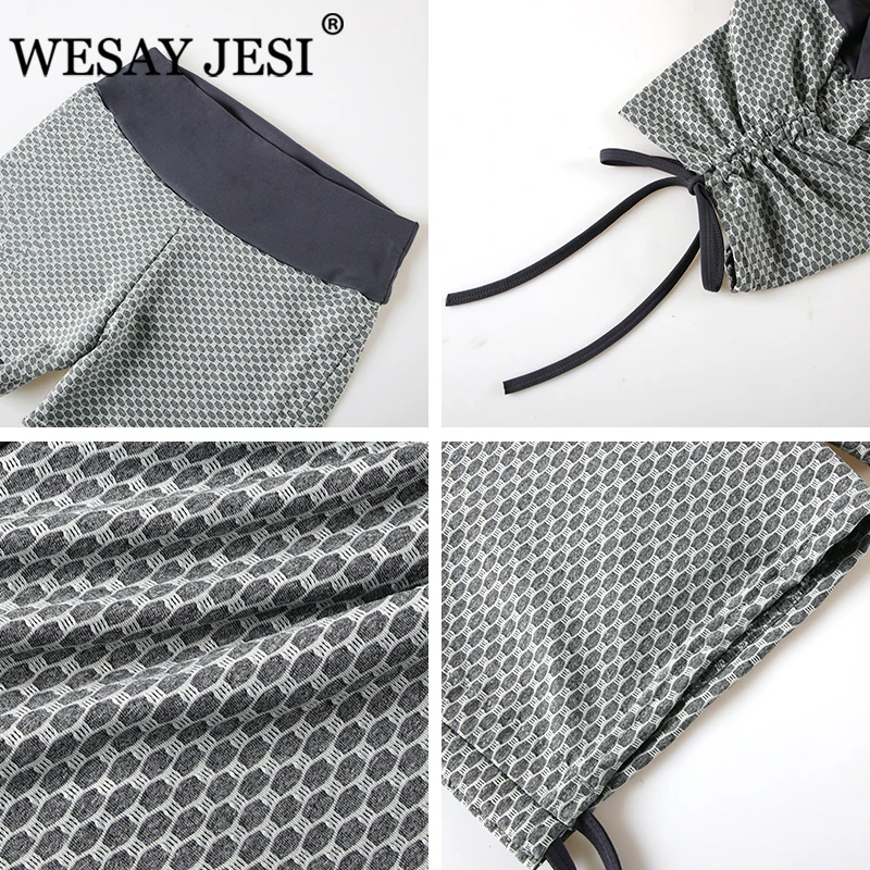 

WESAY JESI Womens Fashion Fitness Shorts 2021 Chic Push Up High Waist Women Fitness Short Female Slim Breathable Workout Shorts