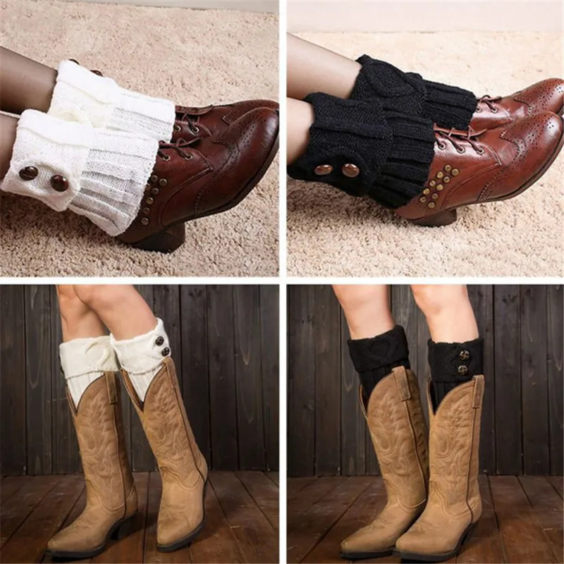 

Women Winter Short Leg Warmers Fashion Button Crochet Knit Boot Socks Toppers Cuffs Retail/Wholesale