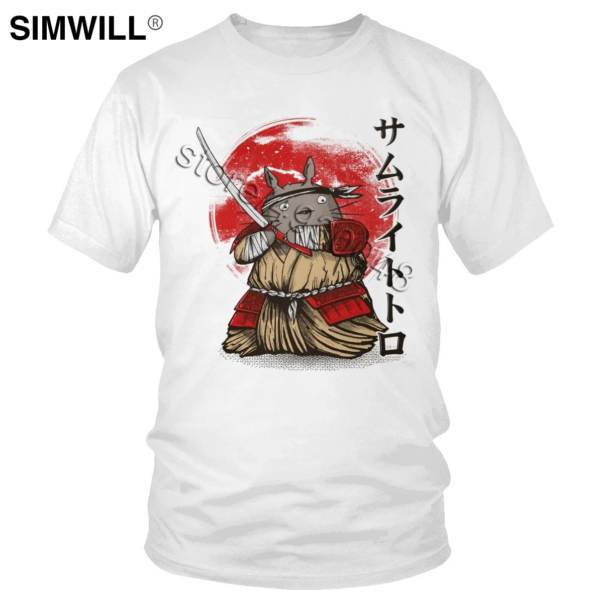 Funny My Neighbor Totoro Samurai T Shirt Japanese Anime Tshirt Short Sleeve Miyazaki Hayao T-shirt Cotton Studio Ghibli Tee Gift