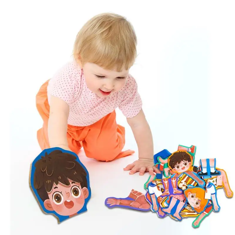 Малыш Boby познание игрушка Монтессори человеческого тела Структура головоломка в