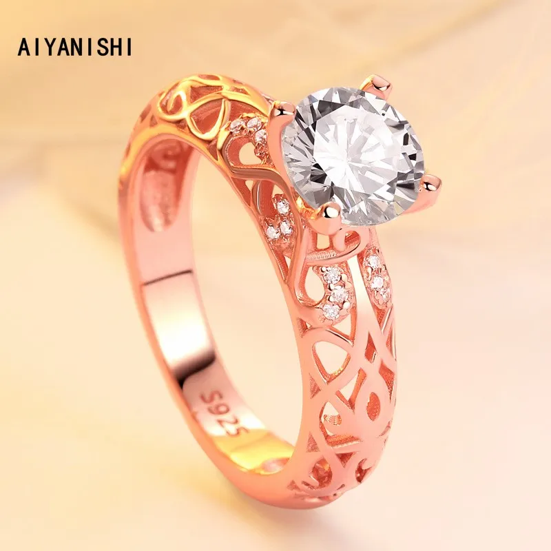 

AIYANISHI Fashion Trendy Rings For Women 925 Silver Bridal Wedding Heart Sona Diamond Engagement Ring Bijoux Femme Drop Shipping