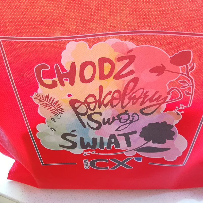 Оптовая Продажа 1000 шт./лот красные нетканые многоразовые сумки для покупок на