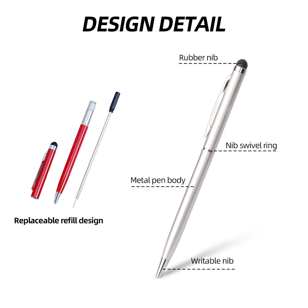 2 in 1 universal touch stylus pen for all touch screen smart phones and tablets capacitive drawing writing pencil accessories free global shipping