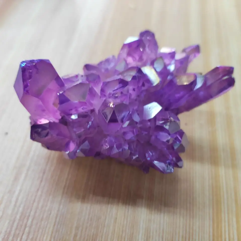 

1pcs 80g New Purple Electroplated Vug Crystal Quartz Specimen Electroplating Crystal Clusters Decoration Gift Healing