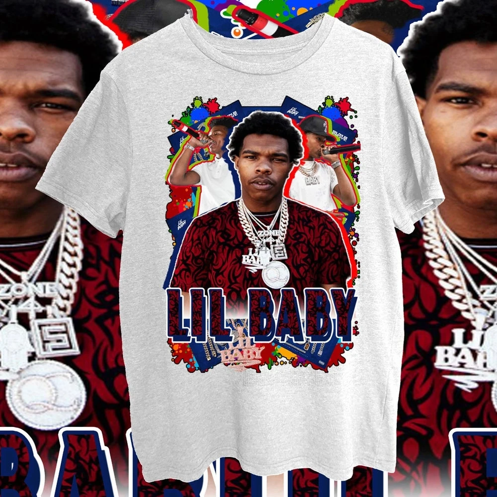 Футболка LiL Baby Rap в стиле хип-хоп винтажный вид (1) | Мужская одежда