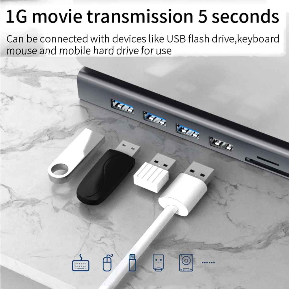 USB хаб 11 в 1 C HDMI VGA RJ45 3 0|USB-хабы| |