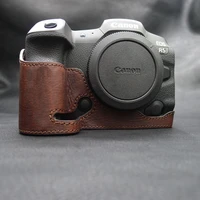 genuine leather eos r5 r6 camera case bag handmade cowhide half body for canon eos r5 r6