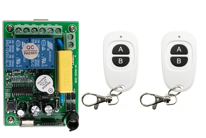 AC 220 V 2CH 10A Relay RF Wireless Remote Control Switch Light Receiver+Transmitter Garage Door lamp/ window | Электроника