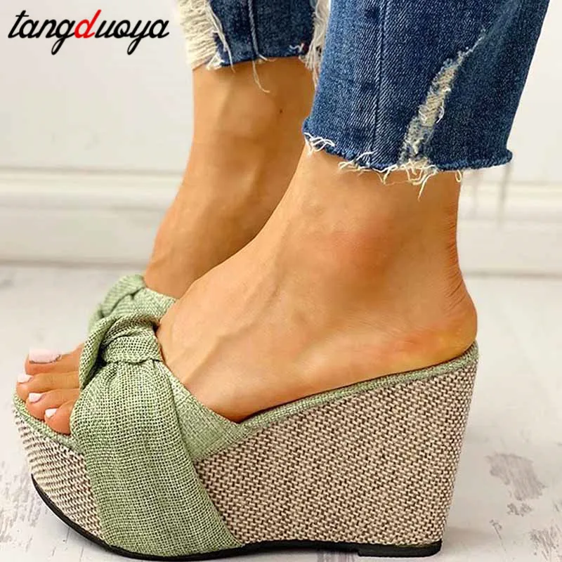 Мюли шлепанцы сандалии обувь на высоком каблуке сексуальные женские танкетке с