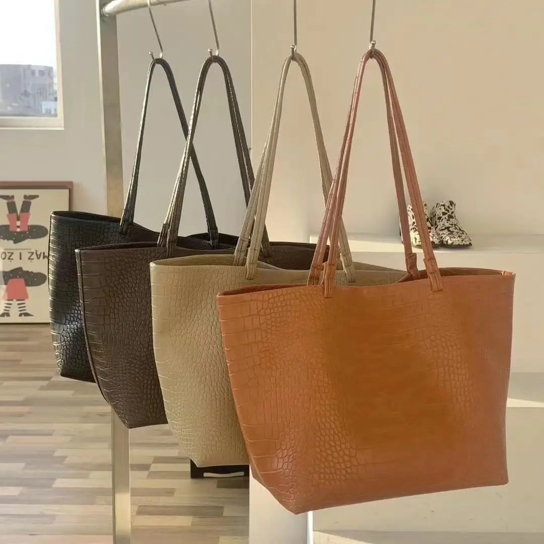 

Большая модная Женская Офисная сумка через плечо из искусственной кожи крокодила