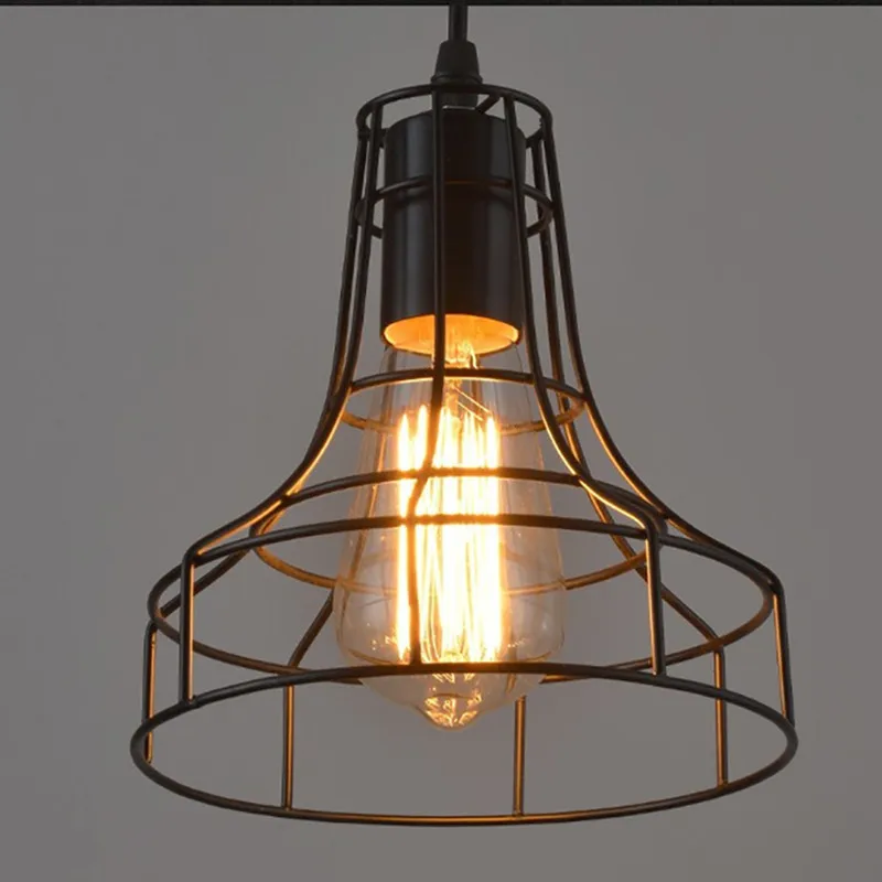 

Modern Pendant Light Nordic Style E27 Led Lamp Metal Pendant Cage Light for Bar Coffee Shop Retro Indoor Hanging Lamp Decor