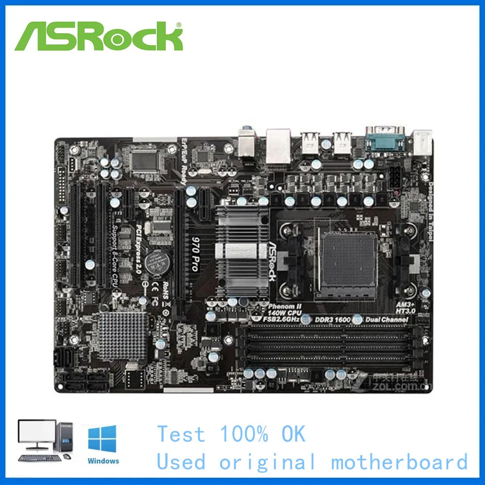 Материнская плата для настольного компьютера ASRock 970 Pro разъем AM3 + DDR3 FX/Phenom II/Athlon II