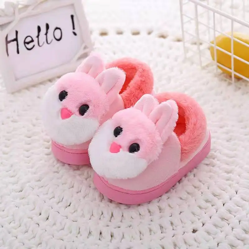 Детские хлопковые тапочки нескользящая Мягкая домашняя обувь для девочек