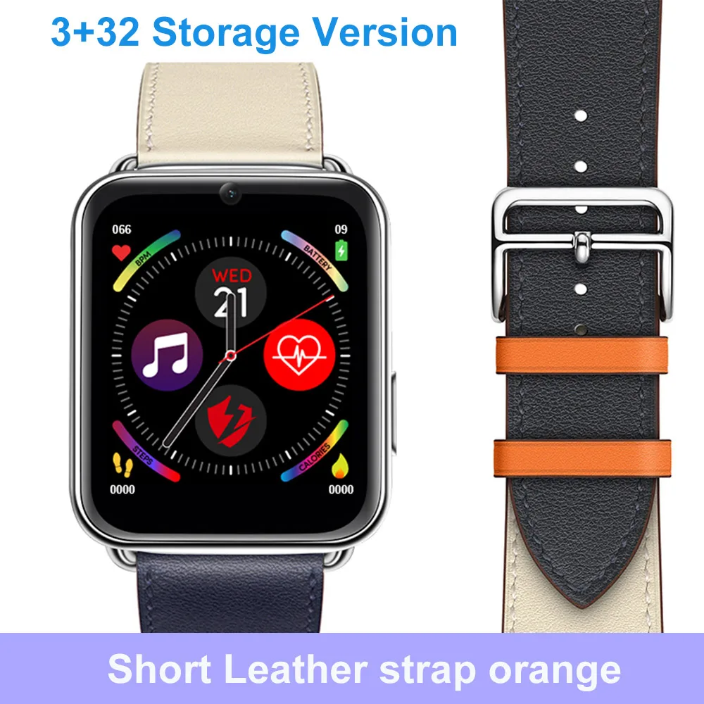 leather colorful 1 LEMFO LEM10 4G Smart Watch 1.82 inch Big Screen Android 7.1 3G RAM 32G ROM LTE 4G Sim Camera GPS WIFI Heart Rate Men Women - Цвет: leather colorful 1