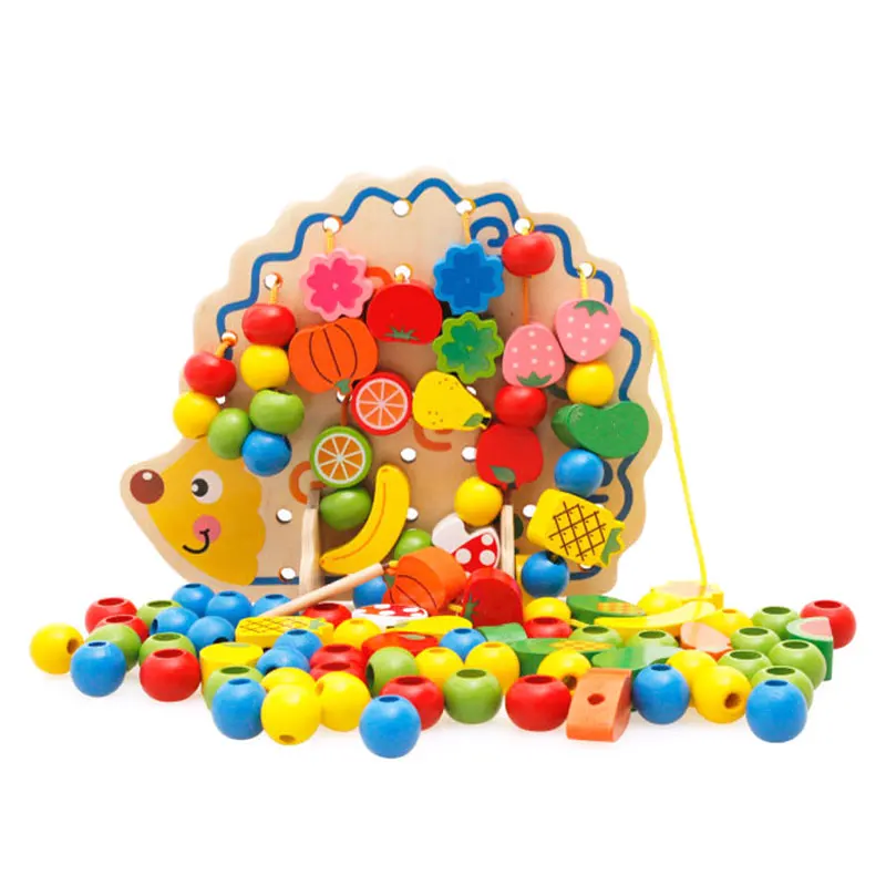 Игрушка Монтессори деревянная с бусинами и фруктами | Игрушки хобби