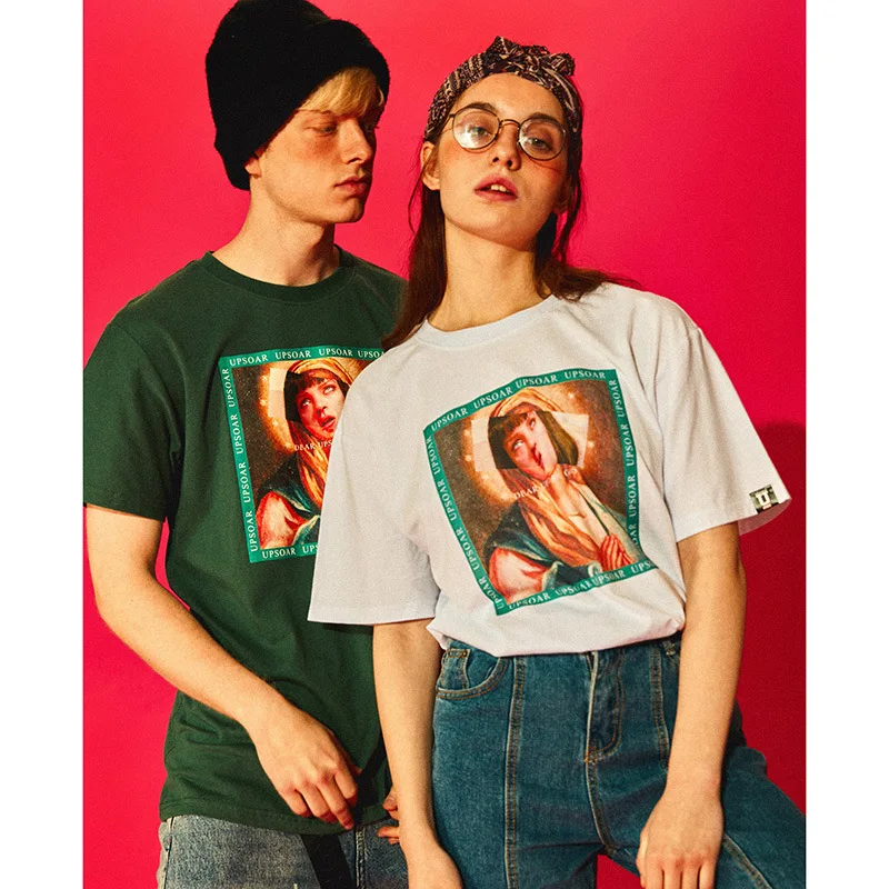 

Original tide brand summer new hip hop spoof round neck short sleeve half sleeve men and women T-shirt tide
