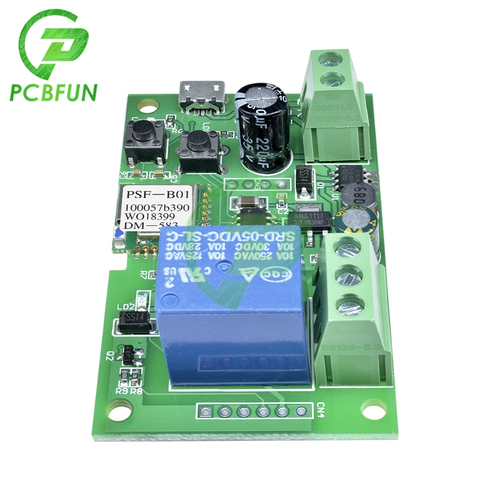 Самоблокирующийся умный Wi Fi беспроводной коммутатор с модулем реле 5 32 В