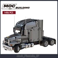 moc building block engineering technology truck heavy dump truck trailer truck technology trailer truck children diy toys