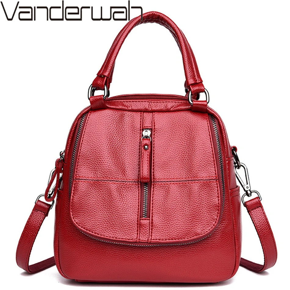 Повседневный Кожаный женский рюкзак новая многофункциональная дорожная сумка