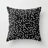 customize printed black memphis lines pattern throw pillow case soft feeling square pillowcase travel pillow cover for bed sofa