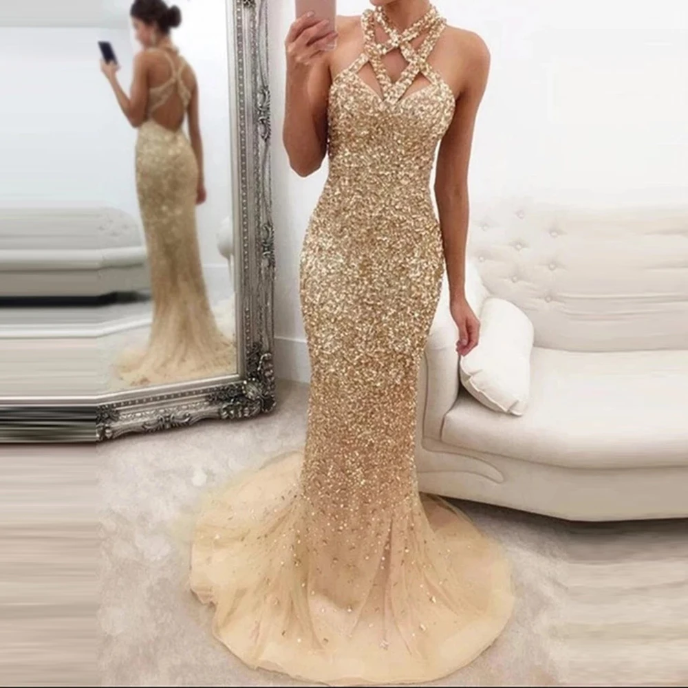 DYMADE вечерние платья длинные новинка 2020 Русалка расшитое блестками сексуальное