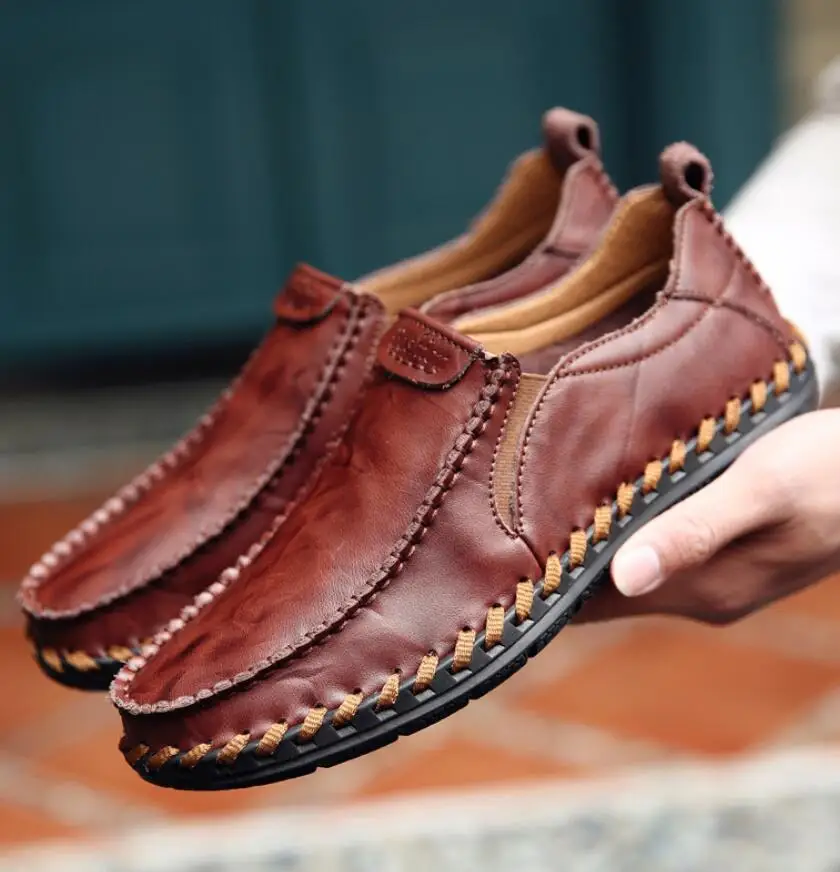 Мужские туфли из натуральной кожи 38-45 мягкие Нескользящие классические | Обувь